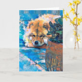 DAEJA bij het strandhuis art cards Kaart (Gele Bloem)