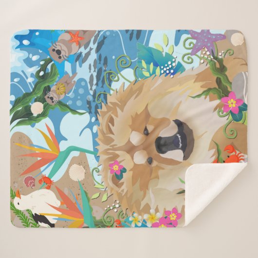 DAEJA MAKING WAVES medium sherpa blanket Sherpa Deken (Voorkant (horizontaal))