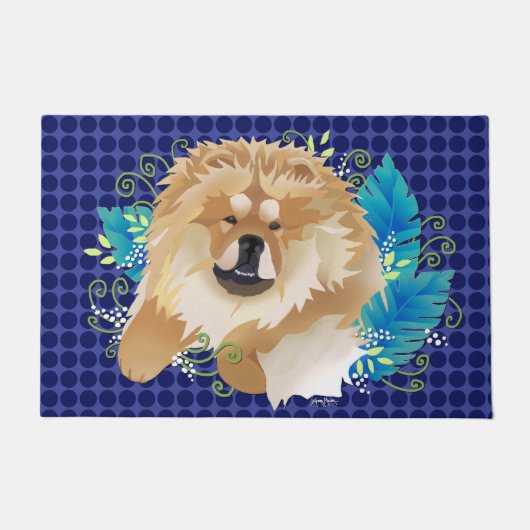 DAEJA VU CHOW - blauwe stippen binnenshuis/buitenm Deurmat (Voorkant)