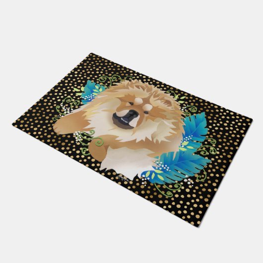 DAEJA VU CHOW - zwart/goud binnenshuis/buitenmat Deurmat (Schuin)