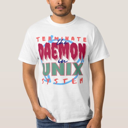 Daemonproces in Unix-systemen T-shirt (Voorkant)