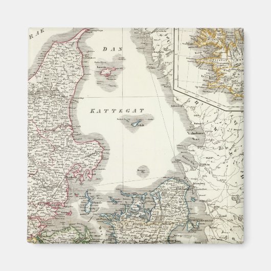 Daenemark, Island - Denemarken, IJsland Magneet (Voorkant)