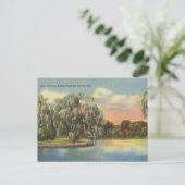 Daffin Park Lake Uitzicht Savannah GA retro Briefkaart (Staand voorkant)