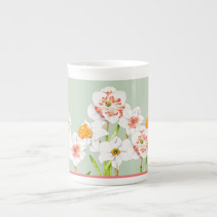 Daffodieten op een Bone China-Mok Porselein Kop