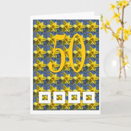 Daffodil 50ste verjaardagskaart kaart (Gele Bloem)
