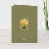 Daffodil A March Birthflower Tribute Kaart (Achterkant)