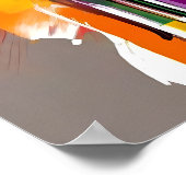 Daffodil Abstracte Kunst Bloemen Kleurrijk Helder Poster (Hoek)