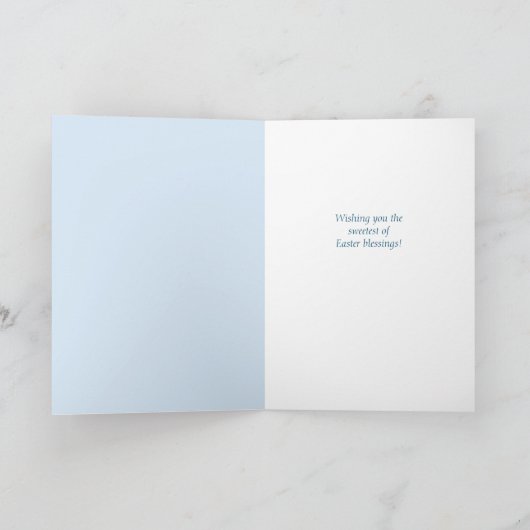 Daffodil and Blue Gingham Easter Bunny Basket Feestdagen Kaart (Binnen)