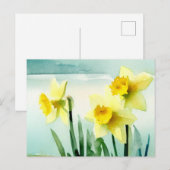 Daffodil Aquarel Briefkaart (Voorkant / Achterkant)