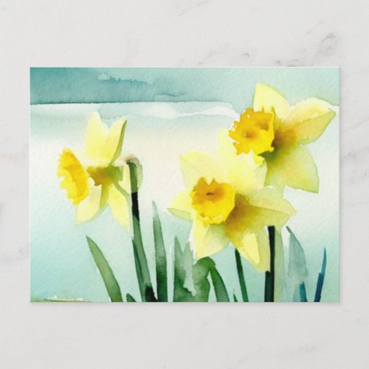 Daffodil Aquarel Briefkaart (Voorkant)