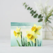 Daffodil Aquarel Briefkaart (Staand voorkant)
