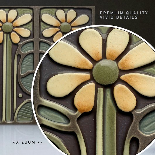 Daffodil Art Deco Bloemen Wanddecoratie Art Nouvea Tegeltje