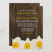 Daffodil Barn Wood Wedding Kaart (Voorkant / Achterkant)