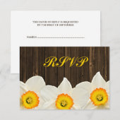 Daffodil Barn Wood Wedding RSVP-reactiekaart RSVP Kaartje (Voorkant / Achterkant)