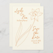 Daffodil Bewaar de datum Save The Date (Voorkant / Achterkant)
