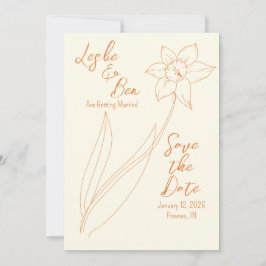 Daffodil Bewaar de datum Save The Date