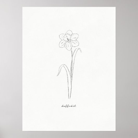 Daffodil Birth Flower Print (Voorkant)