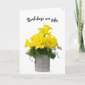 Daffodil Birthday Bouquet Kaart (Voorkant)