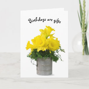 Daffodil Birthday Bouquet Kaart