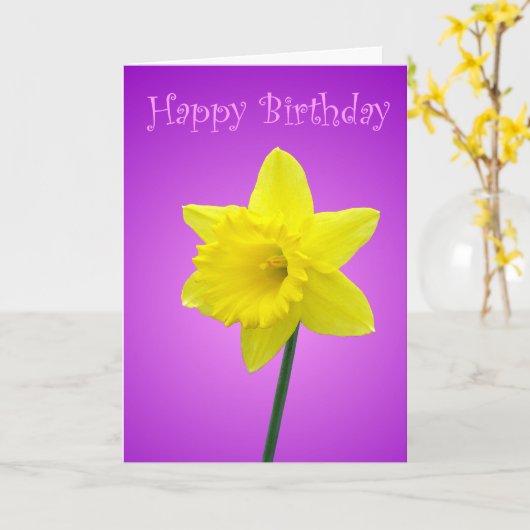 Daffodil Birthday Kaart (Gele Bloem)