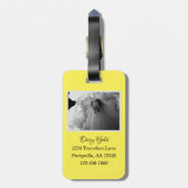 Daffodil Black en White Photography Bagagelabel (Achterkant verticaal)