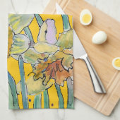 Daffodil Bloem Bloemen Lente Waterverf Vrouwen Theedoek (Quarter Fold)