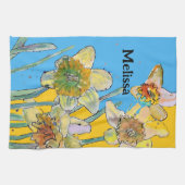 Daffodil Bloem Bloemen Lente Waterverf Vrouwen Theedoek (Horizontaal)