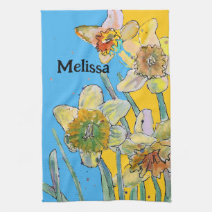 Daffodil Bloem Bloemen Lente Waterverf Vrouwen Theedoek