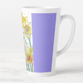 Daffodil Bloem Bloemen Waterverf Vrouwen Naam Latte Mok (Rechts)