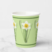 Daffodil Bloem Botanische Kunst Groenboek Cups Papieren Bekers (Links)