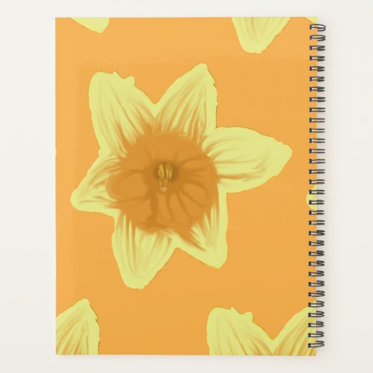 Daffodil Bloem Geel & Sinaasappel Planner (Achterkant)