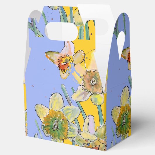 Daffodil Bloem Verschilderen florale Birthday Cake Bedankdoosjes (Geopend)
