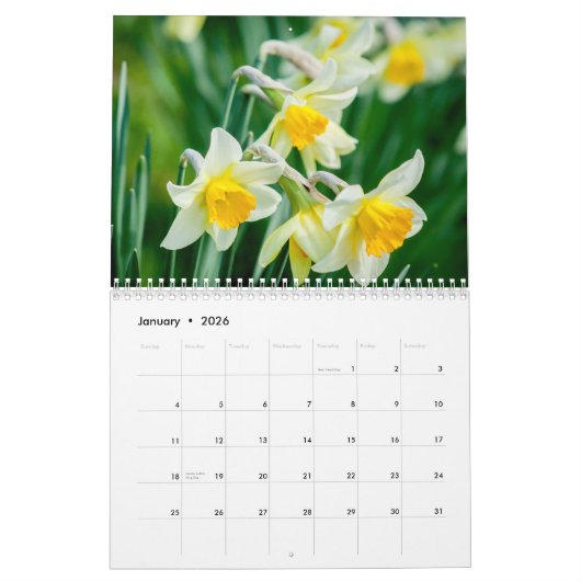 Daffodil Bloemen 2025 Kalender (Jan 2026)
