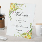 Daffodil Bloemen 30e Verjaardagsfeestje Welkom Reclamebord Met Voetstuk (Insitu)