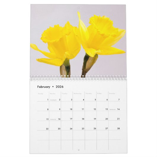 Daffodil Bloemen Floral 2024 Kalender (Feb 2026)