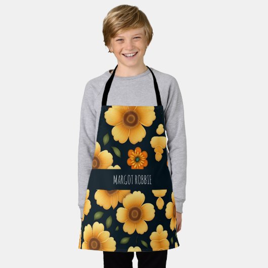 Daffodil bloemen geel bloemenpatroon schort (Gedragen)