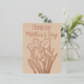 Daffodil Bloemen Gelukkige Moederdag Goud Folie Feestdagen Briefkaart (Staand Voorkant)