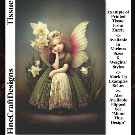 Daffodil Bloemenmeisje Fairy, Green DL5LF Decoupag Tissuepapier