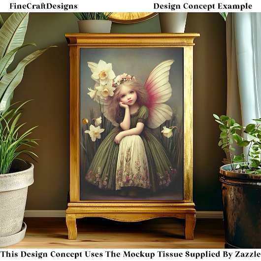 Daffodil Bloemenmeisje Fairy, Green DL5LF Decoupag Tissuepapier