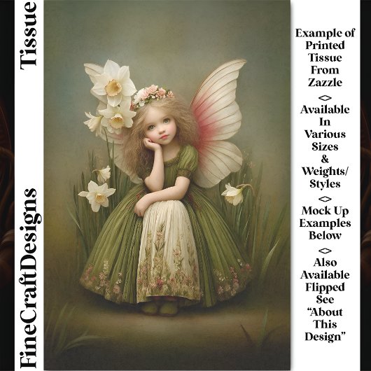 Daffodil Bloemenmeisje Fairy in groen DL5L Decoupa Tissuepapier
