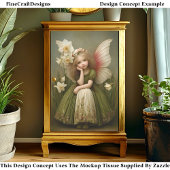 Daffodil Bloemenmeisje Fairy in groen DL5L Decoupa Tissuepapier