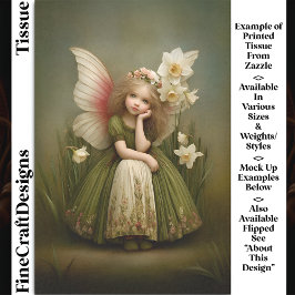 Daffodil Bloemenmeisje Fairy In Groene DL5R Decoup Tissuepapier