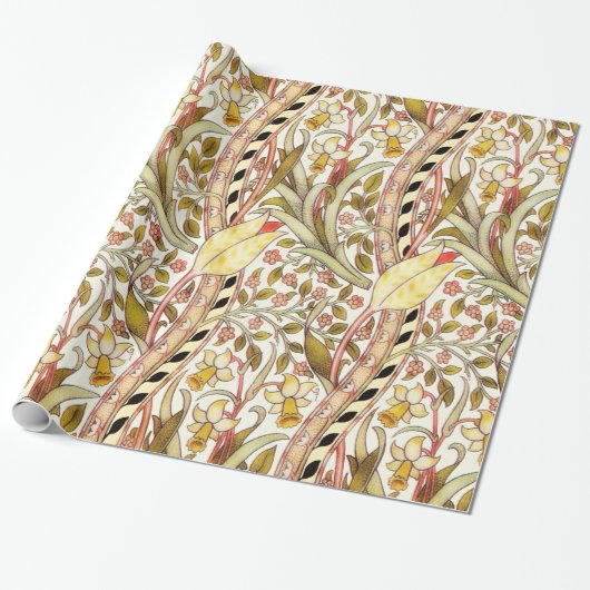 Daffodil Bloempatroon Cadeaupapier (Uitgerold)