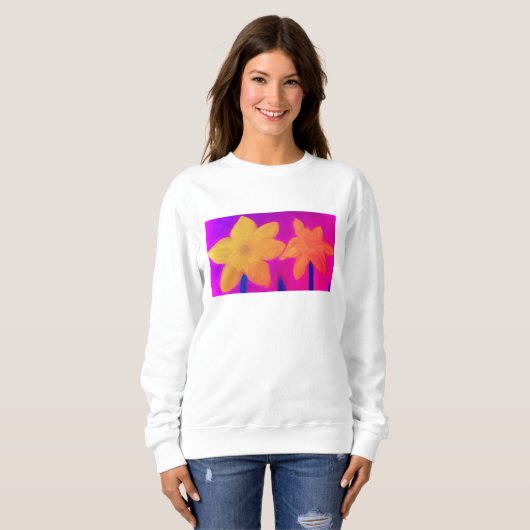 Daffodil Bloom Sweatshirt - Chalk Pastel Handmade (Voorkant volledig)