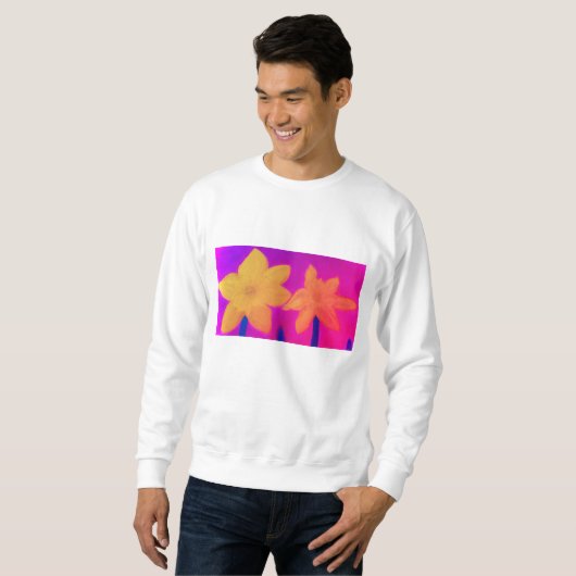 Daffodil Bloom Sweatshirt - Handgemaakte Chalk Pas (Voorkant volledig)