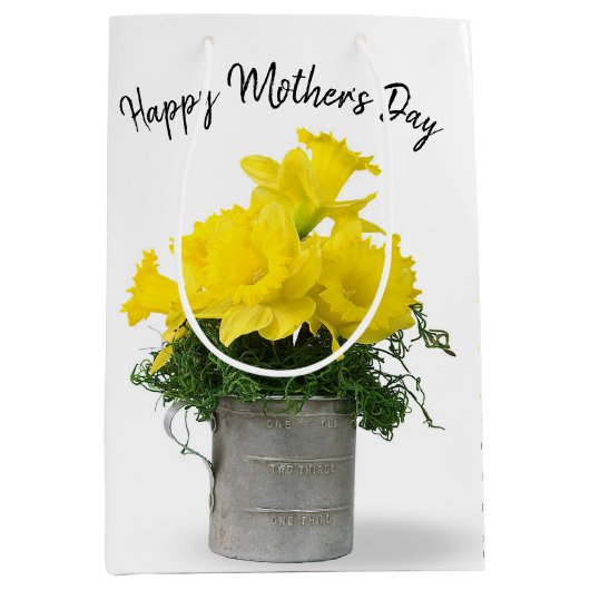 Daffodil Bouquet Moederdag Medium Cadeauzakje (Voorkant)