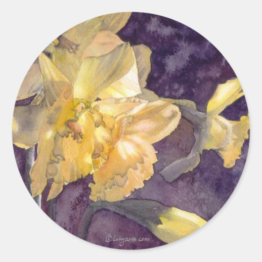 Daffodil bruiloft envelop zegel (Voorkant)