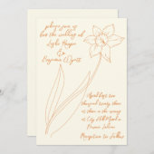 Daffodil bruiloft uitnodiging (Voorkant / Achterkant)