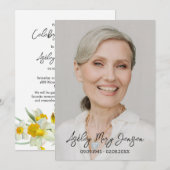 Daffodil Celebration of Life Photo Funeral Kaart (Voorkant / Achterkant)