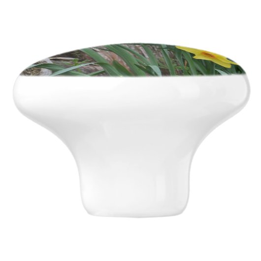 Daffodil Ceramic Knob. Keramische Knop (Zijkant)